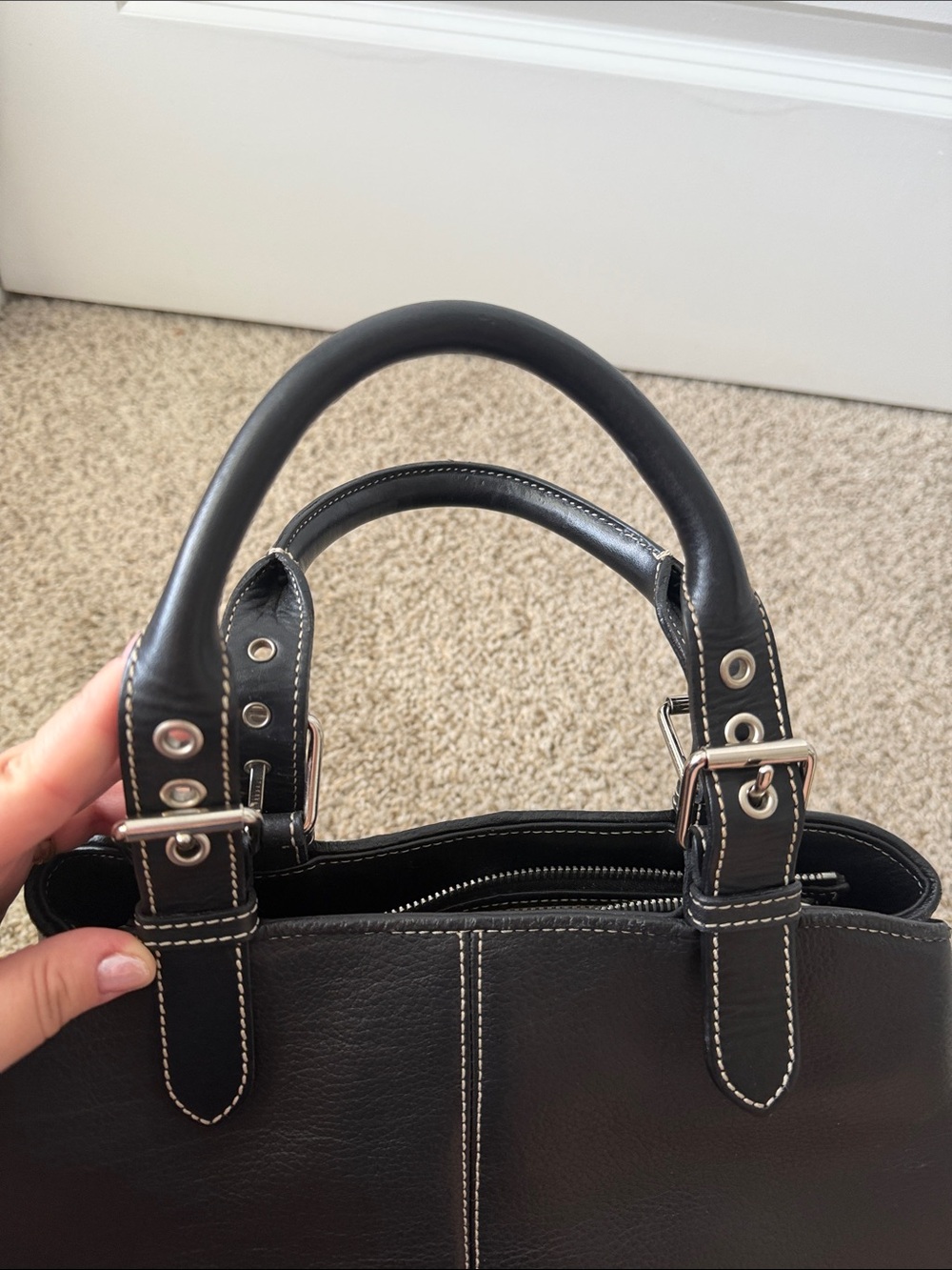 Dooney & Bourke Black Leather Satchel - Picture 8 of 10